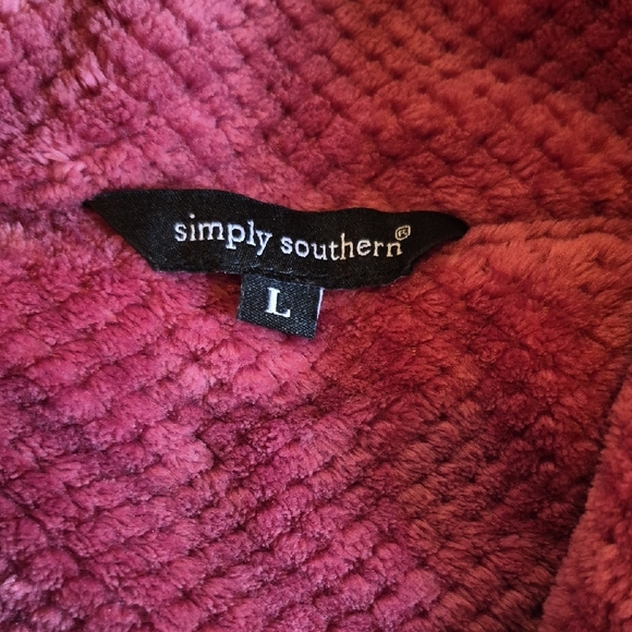 Simply Southern  Fuchsia Fleece Pullover - Picture 2 of 7